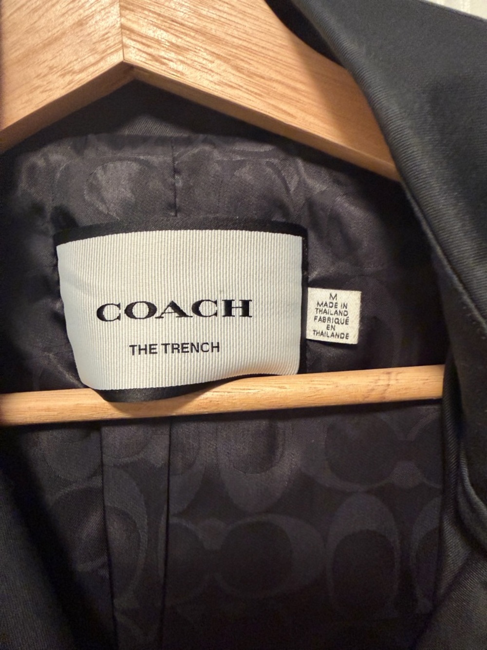 Coach Black The Trench Coat with Signature Lining - Picture 5 of 9